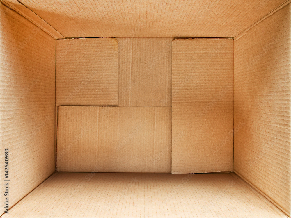 Cardboard box interior