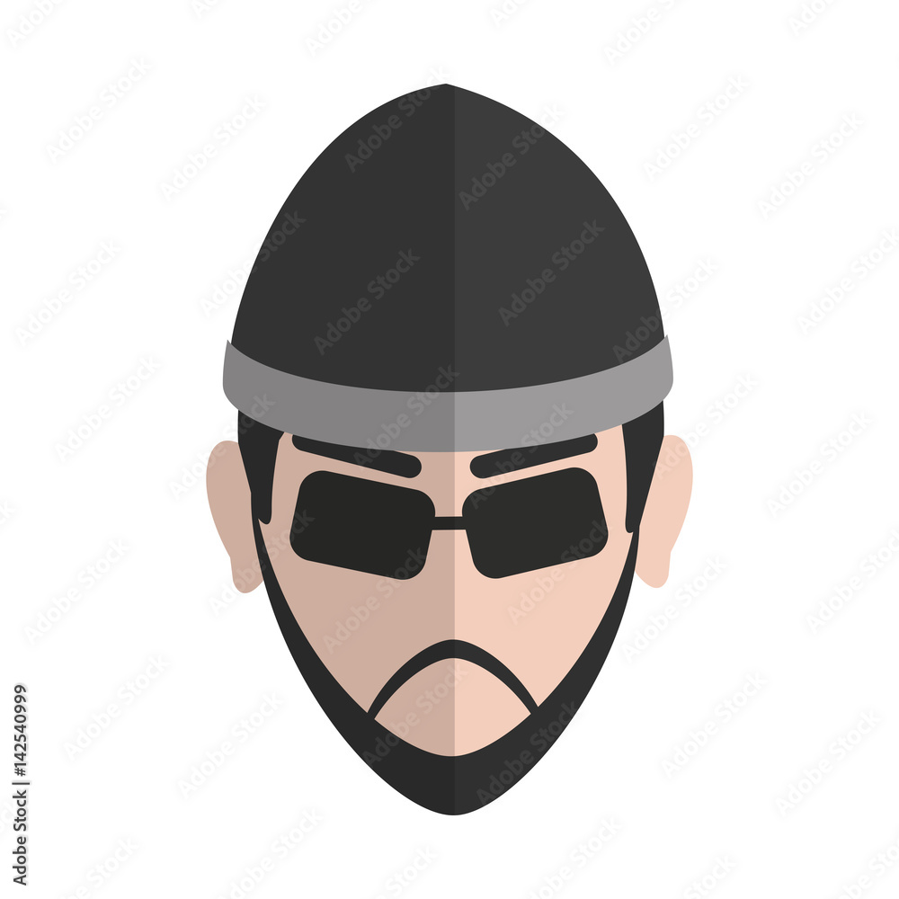 hacker man cartoon icon over white background. colorful design. vector illustration hacker man cartoon icon over white background. colorful design. vector illustration