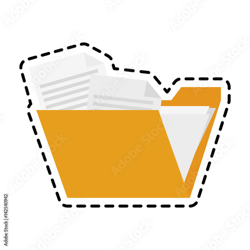 document folder icon over white background. colorful design. vector illustration