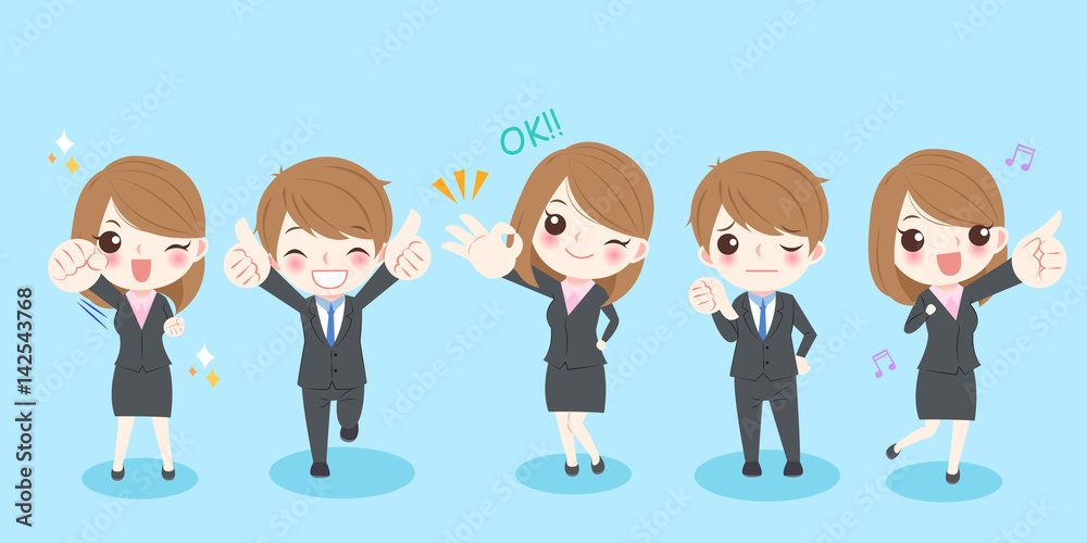 Fototapeta premium cartoon business people