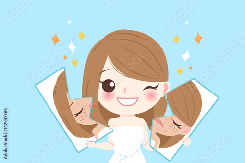 cartoon woman face
