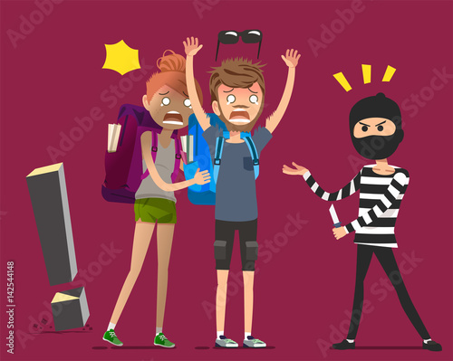 The danger of traveling abroad. Caution for two travelers. Country should be careful.