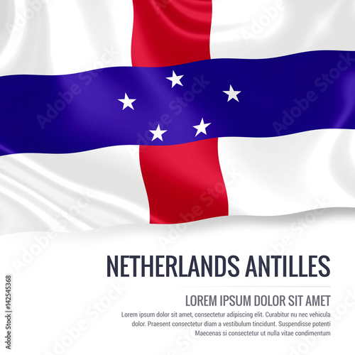 Silky flag of Netherlands Antilles waving on an isolated white background with the white text area for your advert message. 3D rendering. Free Download Silky flag of Netherlands Antilles waving on an isolated white background with the white text area for your advert message. 3D rendering. - GFXLoad
