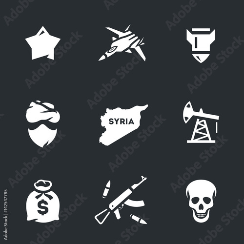 Vector Set of War Syria Icons.