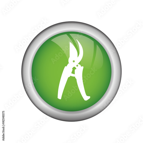 pruning shears gardening tool icon vector illustration graphic design