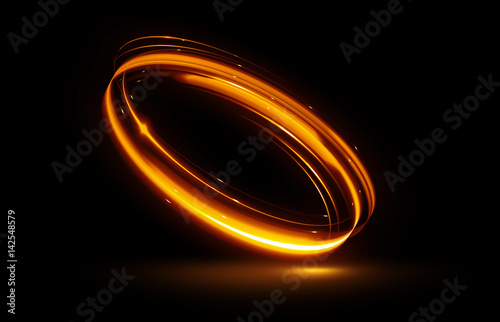 Glow effect. Ribbon glint. Abstract rotational border lines. Power energy. LED glare tape..Luminous shining neon lights cosmic abstract frame. Magic design round whirl. Swirl trail effect.