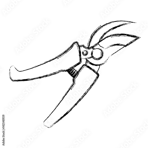 pruning shears gardening tool icon vector illustration graphic design