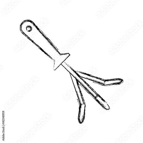 Rake gardening tool icon vector illustration graphic design