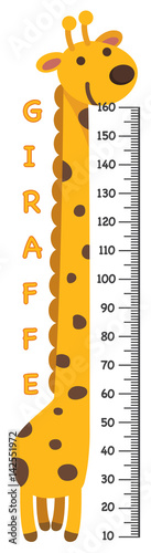 Meter wall with giraffe.illustration.