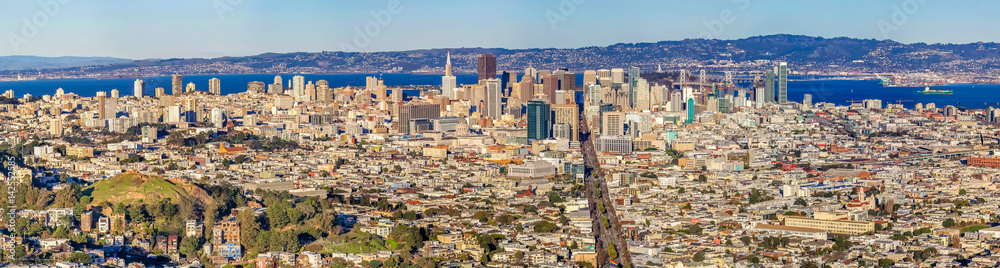 San Francisco Downtown Panorama from Twin Peaks