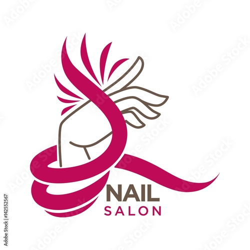 Nails studio or manicure salon vector flat icon template