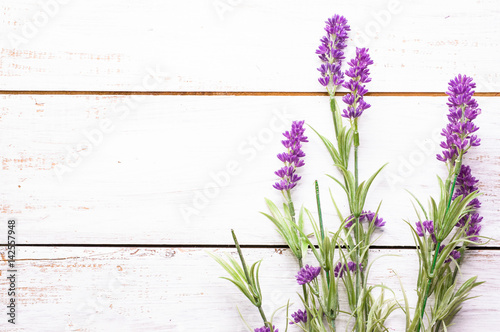 Provencal lavender on wooden background