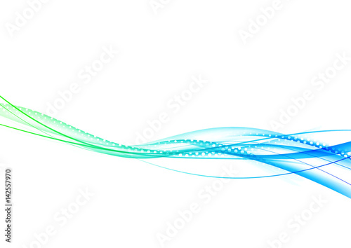 Abstract green blue wave background template