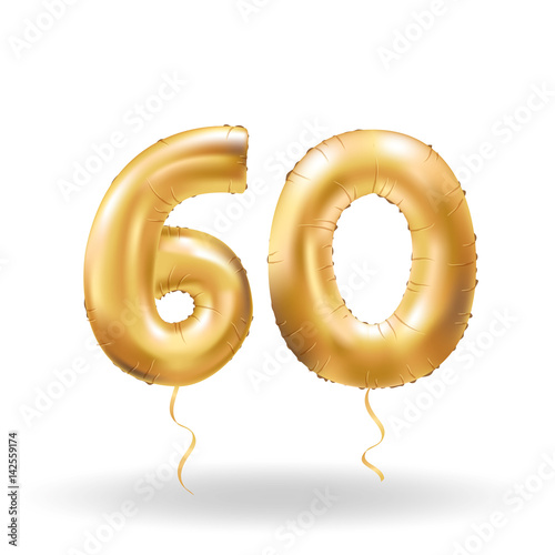 number sixty metallic balloon