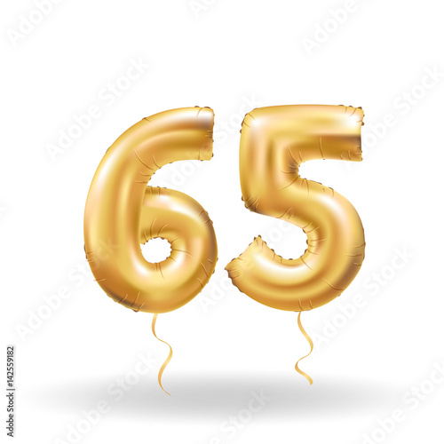 number sixty five metallic balloon