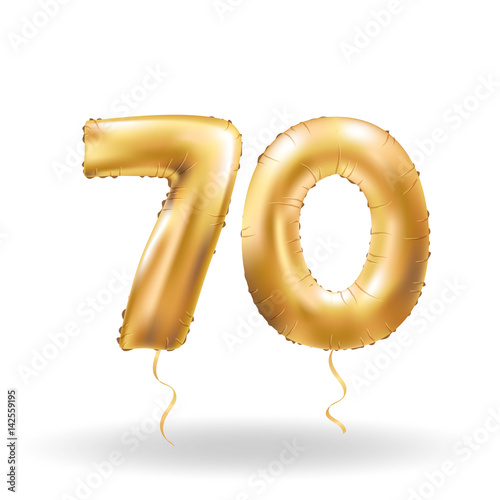 number seventy metallic balloon