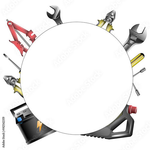 Vector card with symbols of car service