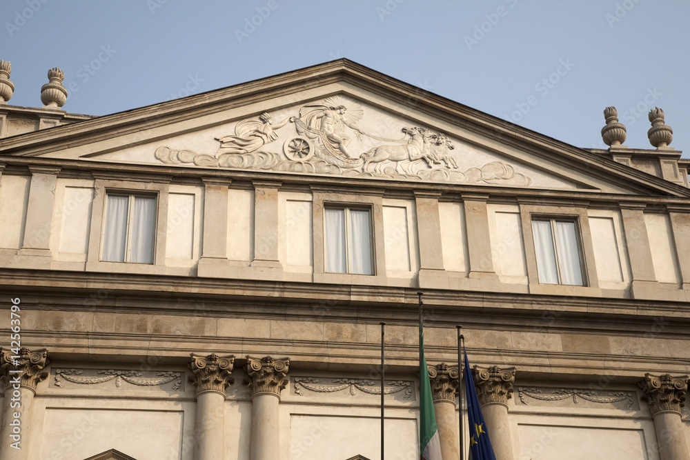 Main Facade of Scala Theatre in Milan, Italy Main Facade of Scala Theatre in Milan, Italy