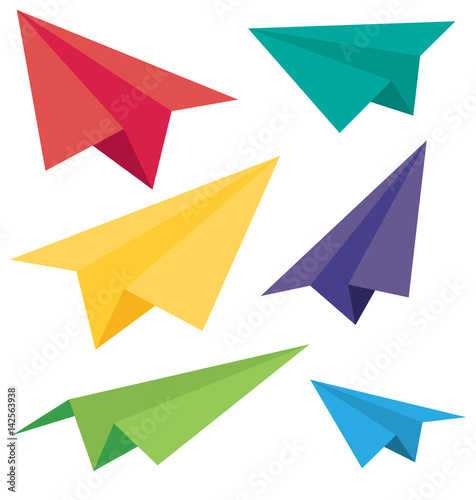 Vector paper plane icons.