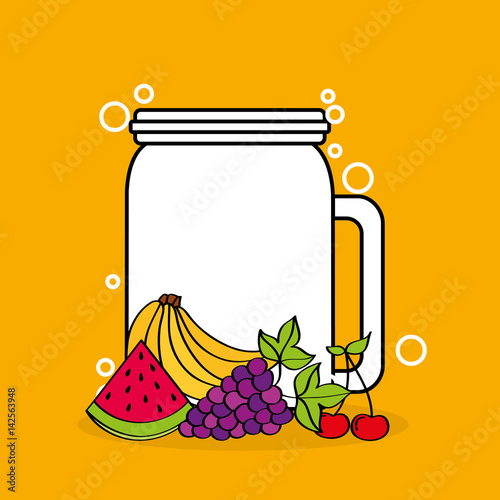 smothie fruits delicious icon vector ilustration design