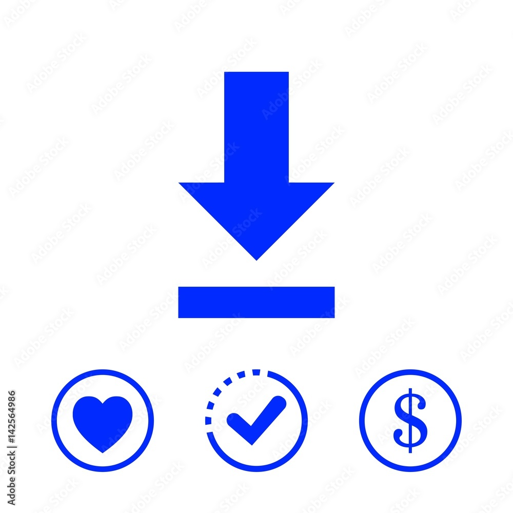 download icon stock vector illustration flat design download icon stock vector illustration flat design