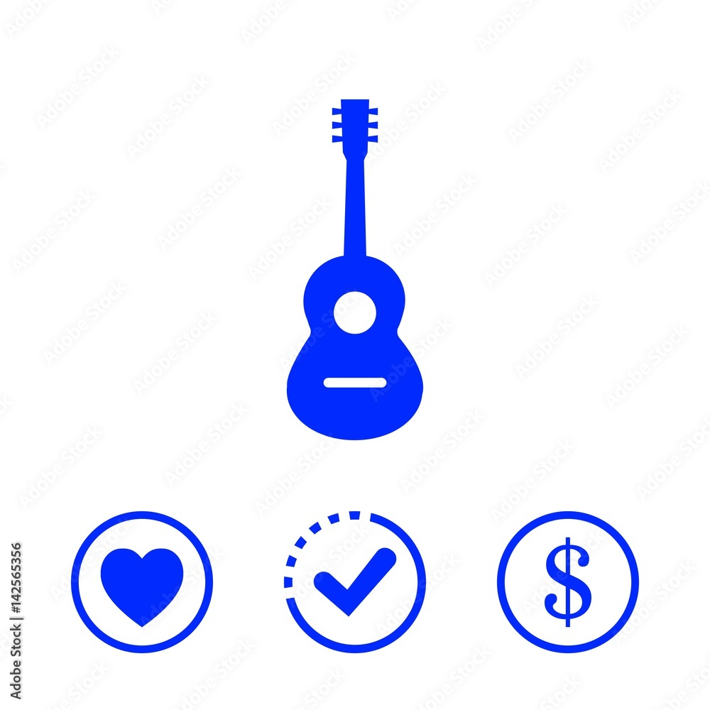 Acoustic guitar sign icon. Music symbol. stock vector illustration flat design Acoustic guitar sign icon. Music symbol. stock vector illustration flat design