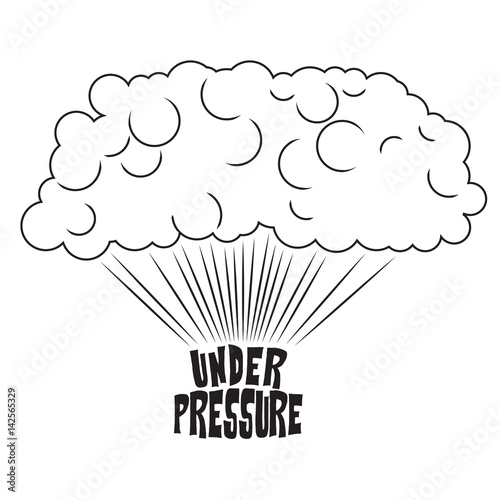 Steam rising from the inscrption under pressure, pop art illustration
