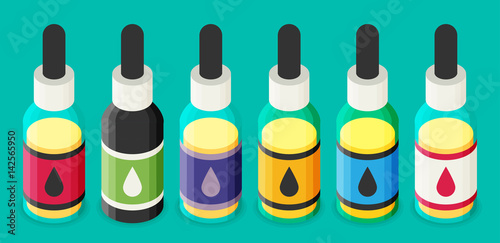 Vector isometric e-liquid bottle for vaping