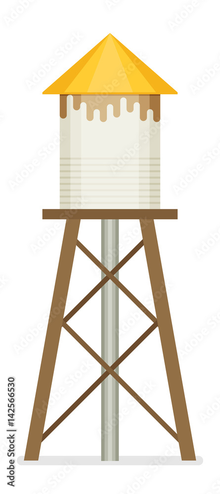 Water tower vector. Flat design. Water tower vector. Flat design.