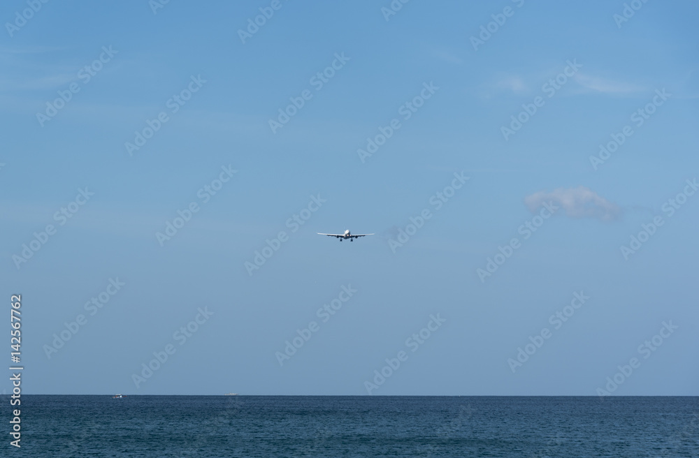 airplane landing at Phuket airport