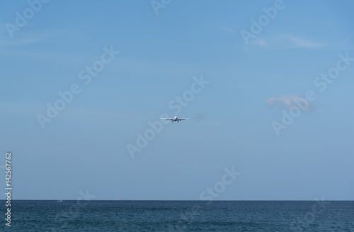 airplane landing at Phuket airport