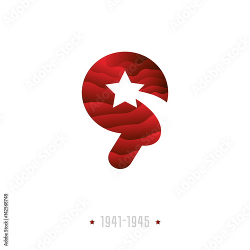9 may Victory Day Ribbon red star
