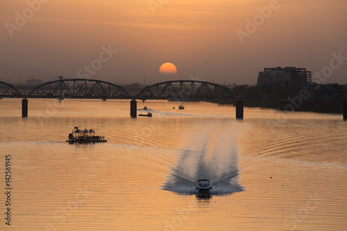 Sunset in Nile river photo
