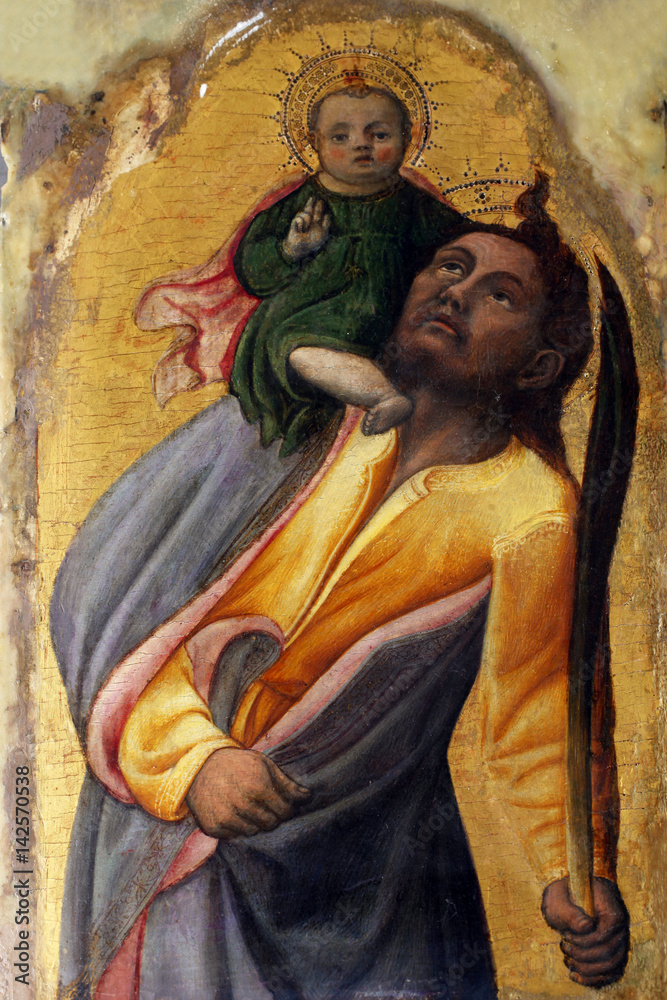 Antonio Vivarini: Saint Christopher, Altarpiece in Euphrasian Basilica in Porec, Croatia