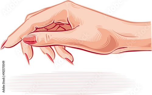 woman's hand ready to welcome.