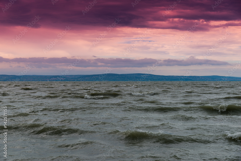 Fototapeta premium Storm over Lake Balaton, Hungary