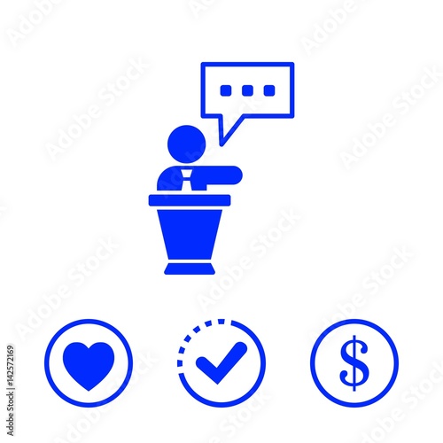 lectern with microphone icon stock vector illustration flat design