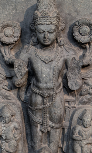 Composite image of Surya  from 10th century found in Basalt  Bihar now exposed in the Indian Museum in Kolkata West Bengal  India 