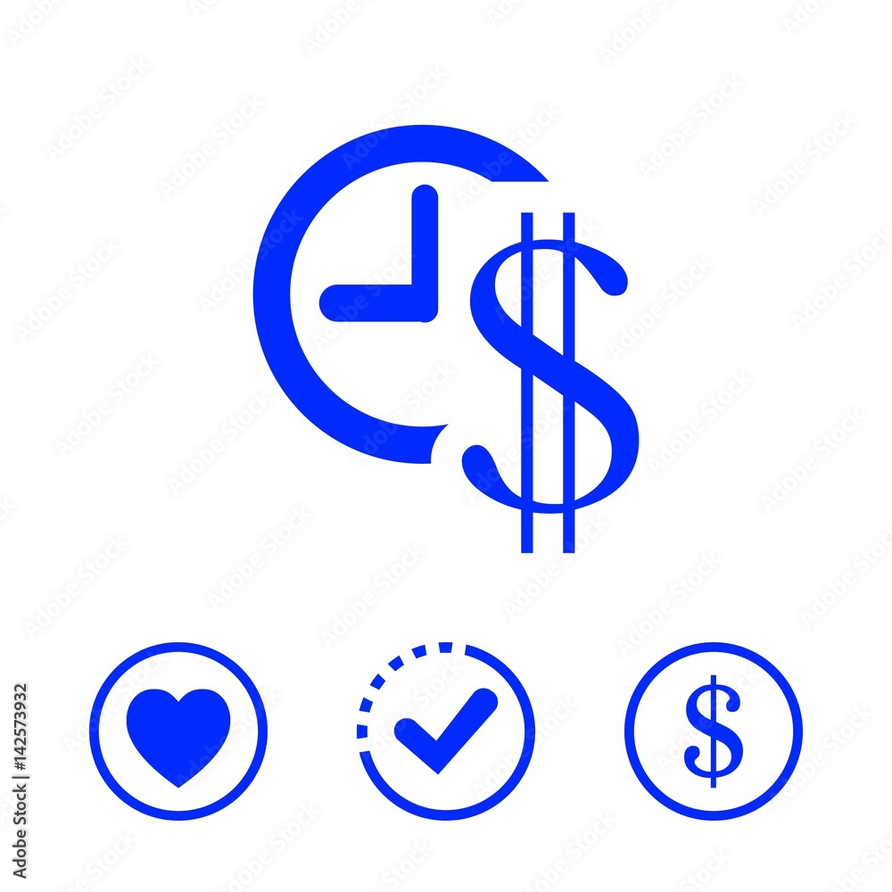 money time icon stock vector illustration flat design money time icon stock vector illustration flat design