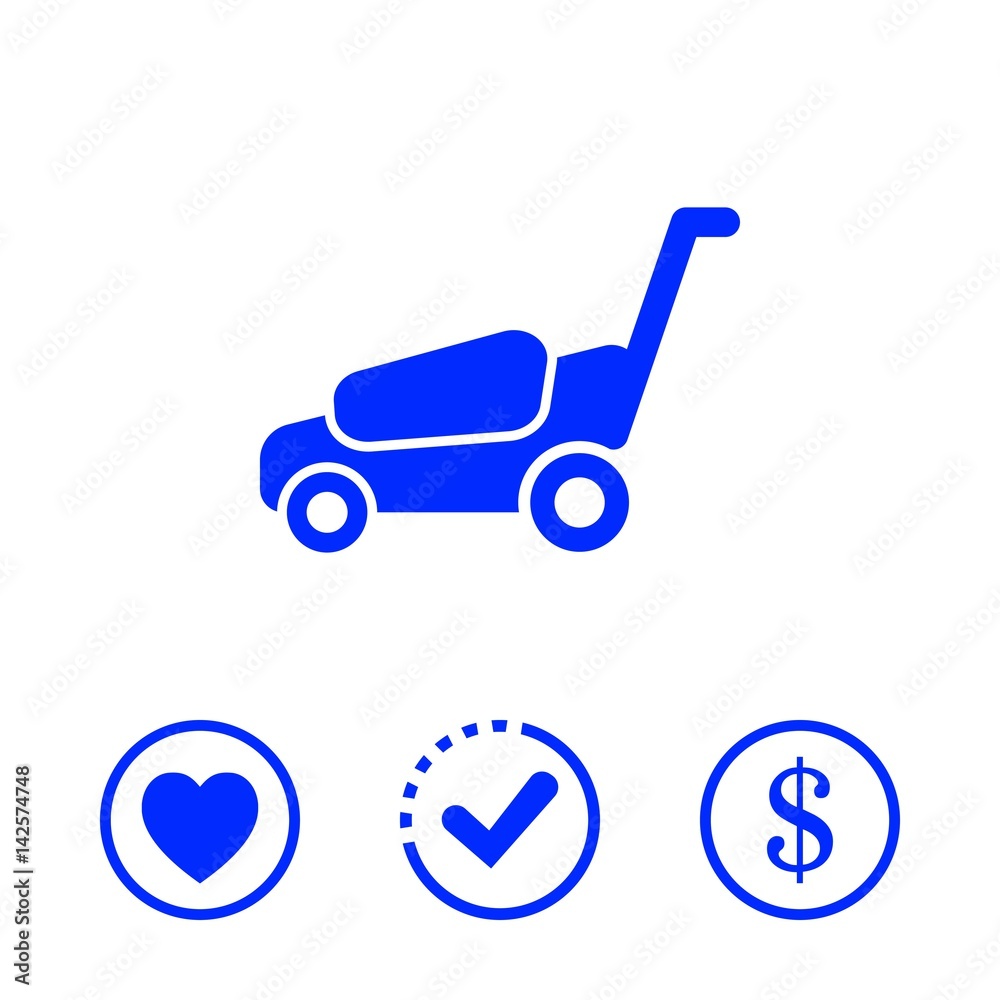 lawnmower icon stock vector illustration flat design lawnmower icon stock vector illustration flat design