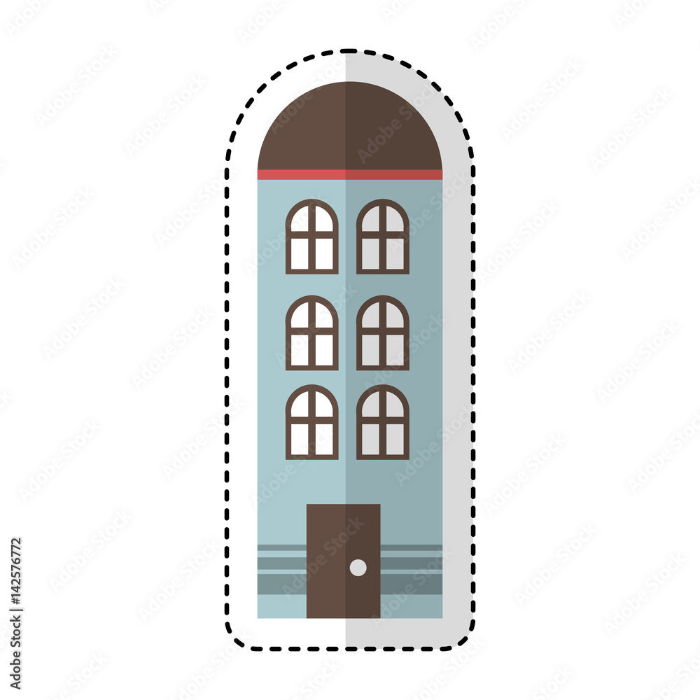 building exterior front isolated icon vector illustration design