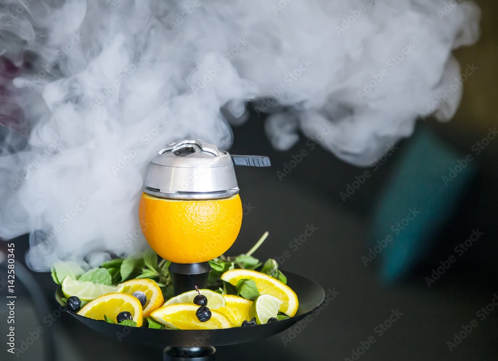 Hookah with citrus and mint, to do hookah bowl with flavor tobacco