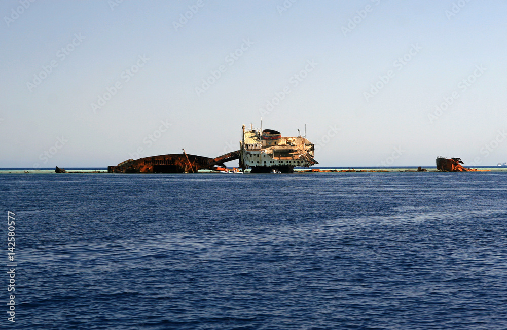 The wreck of the Louilla on Gordon reef, Egypt