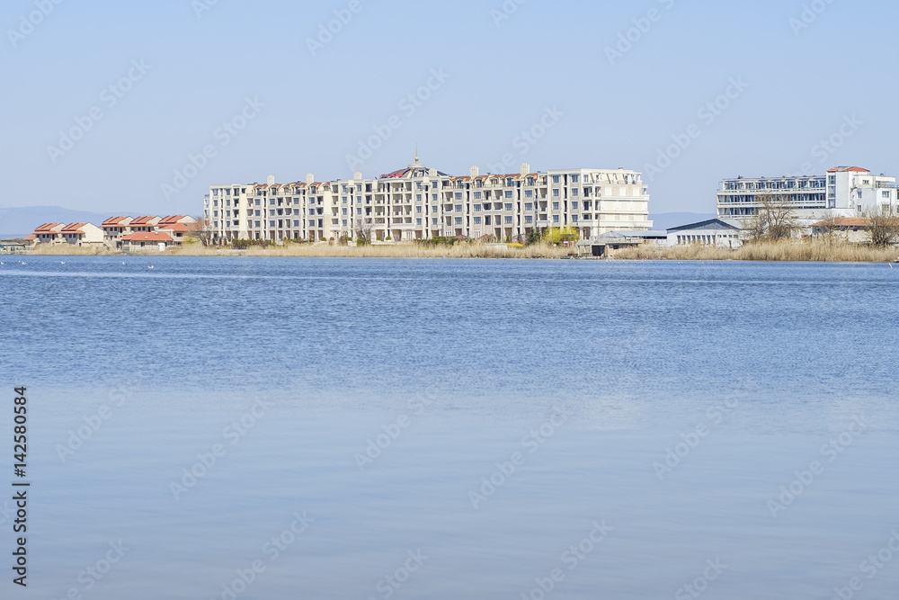 Fototapeta premium Apart hotel on salty lake