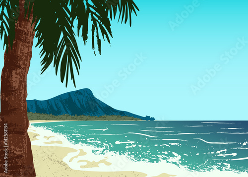 Waikiki beach of Oahu island