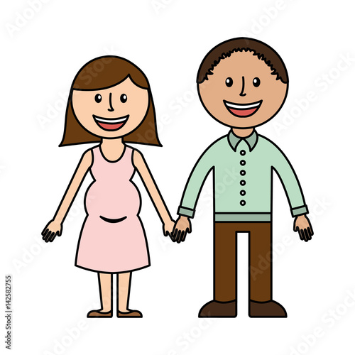 cute parents couple icon vector illustration design