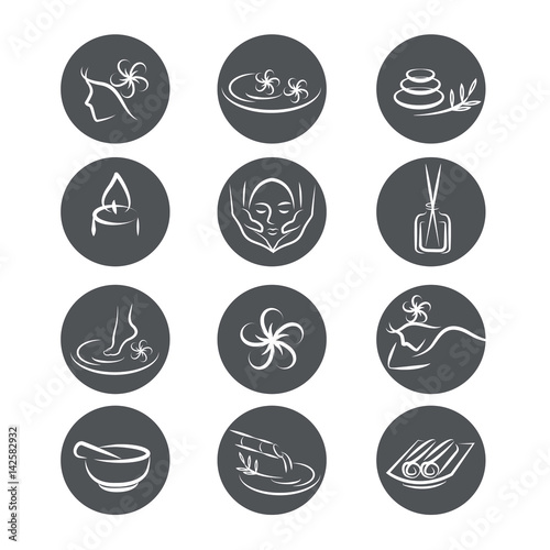Spa icons set