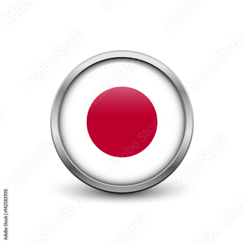 Flag of Japan, button with metal frame and shadow Free Download Flag of Japan, button with metal frame and shadow - GFXLoad