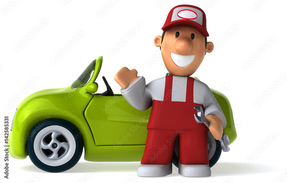 Fun mechanic - 3D Illustration Fun mechanic - 3D Illustration