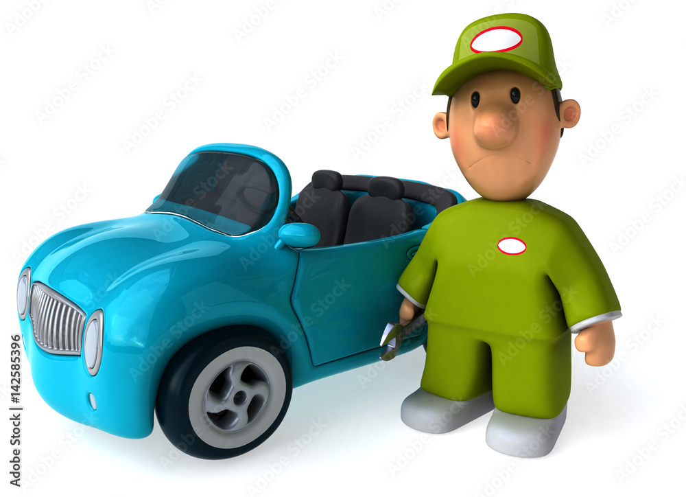 Obraz premium Fun mechanic - 3D Illustration